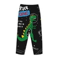 thumbnail image 5 of Disketp Space Dino Cartoon Black Print Women'S Comfy Pajama Pants Casual Drawstring Palazzo Lounge Wide Leg Pants, 5 of 9