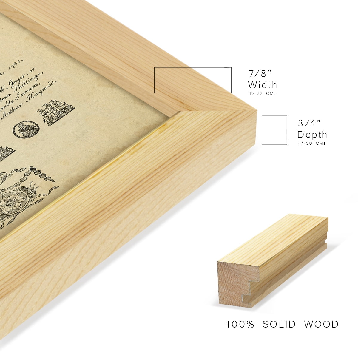 Deckled Encyclopediae V (AS) -Framed Print w/glass-Natural Wood