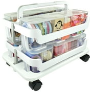 Deflecto Stack NGo Wheel Base Art & Craft Storage Carts, White