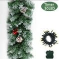 thumbnail image 5 of BinKFF 6ft Christmas Garland with Lights,Lighted Artificial Flowering Pine Garland for Mantle,Green Christmas Winter Garland with Pine Cones and Red Berry for Indoor Outdoor Decor, 5 of 5