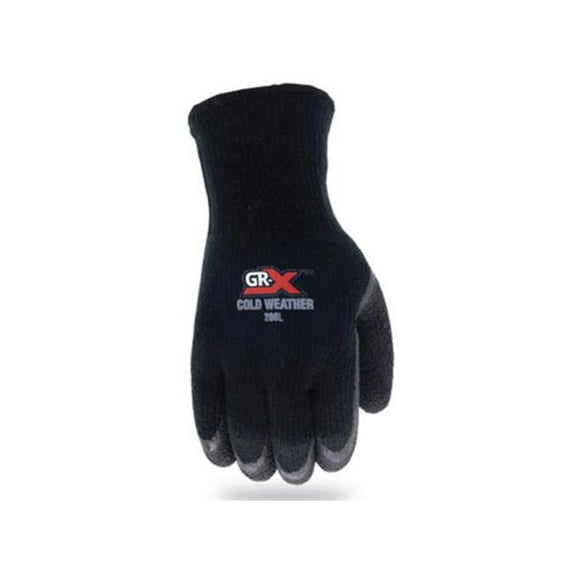 Kole Imports AB204-20 GRX Cold Weather Series 200 Acrylic Crinkle Latex Work Gloves - Pack of 20