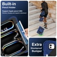 thumbnail image 3 of Hard Tablet Case for iPad Air 11-Inch M2 2024 (A2902/A2903/A2904), Heavy-duty Rugged Case with Kickstand /Pencil Holder, Portable Shockproof Sturdy Cover with Shoulder Strap /Handle, Blue Black, 3 of 8