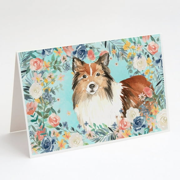 Sheltie Greeting Cards and Envelopes Pack of 8