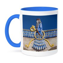 3dRose, Central Persia, Yazd, Ateshkadeh, Zoroastrian Fire Temple, Exterior, 15oz Two-Tone Blue Mug