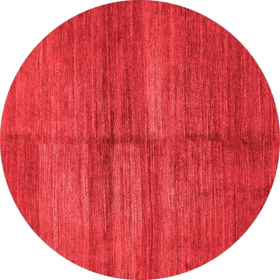 Ahgly Company Indoor Round Abstract Red Modern Area Rugs, 3' Round