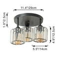thumbnail image 2 of FSLiving 3 Lights RV Crystal Hard Wired with Retro Black Decorative Light Ceiling Light Kitchen Island Lamp Ceiling Mount, E26 E27 Industrial Semi Flush Mount for RV Camper Sloped Vaulted Ceiling, 2 of 7