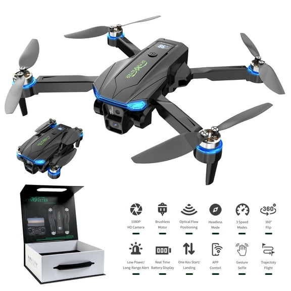 Falcon 1 RC Drone ,1080P High-Definition Camera, Brushless Motor, Optical Flow Positioning,2.4GHz , six axis gyroscope,for Childers and Adukts toys ,Gifts Box ,3 Battery