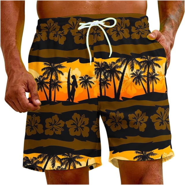 Pantalones Cortos para Hombre Atléticos Pantalones de Playa de Impresión Especial, Pantalones Cortos Atléticos de Poliéster Elásticos para Hombres