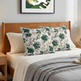 thumbnail image 6 of Pillow Covers 18x18 Set of 2, Green Florals Throw Pillow Covers Decorative Couch Cushion Cover, Farmhouse Botanical Peonies Vintage Leaves Microfiber Soft Pillowcases for Bedroom Living Room Sofa, 6 of 9