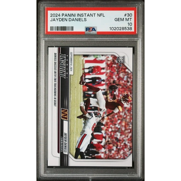 Graded 2024 Panini Instant NFL Jayden Daniels #30 Rookie RC Football Card PSA 10 Gem Mint
