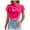 M107 Hot Pink, variant on Women Tshirts For Summer Short Sleeve Turtleneck Solid Color Tops Casual Trendy Daily Wear Female Leisure Shirts Orange