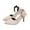 Beige, variant on Women High Heeled Shoes Pointy Toe Slender Heel PU Slingback Ankle Strap Sandals Summer New Large Size Good With Satin Shallow Mouth Back Trip Green