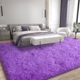 thumbnail image 2 of Janvonne 6x9 Purple Fluffy Shag Area Rug, Ultra Soft Plush Fuzzy Shaggy Carpet for Living Room Bedroom, Non-Slip Floor Rug for Kids Girls Room Nursery, Cozy Indoor Home Decor, 2 of 8