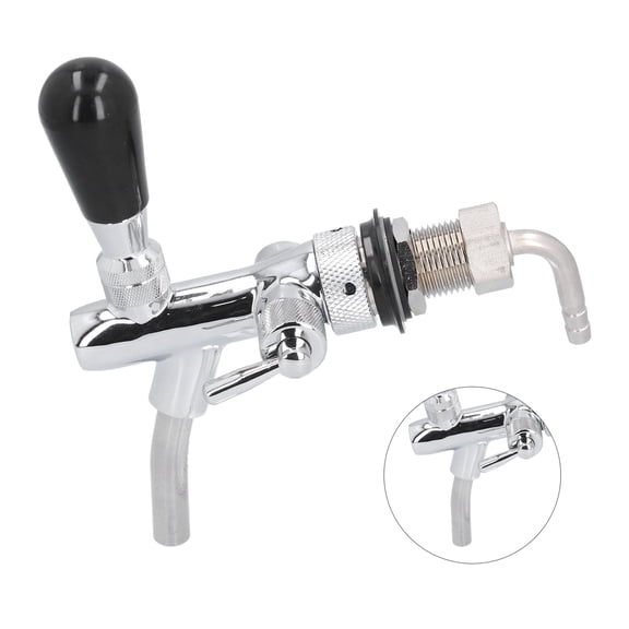 Beer Tap, G5 8 Brass Stainless Steel Adjustable Draft Beer Faucet Keg Tap with Long Spout for Bars Hotels Restaurants