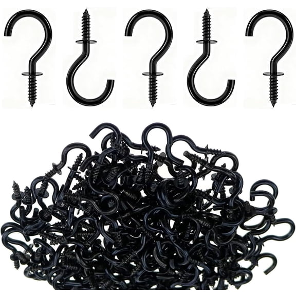 1/2 Inch Small Screw Hooks, 120 Pcs Rust-Resistant Coated Steel Mini Twist-in Hooks for Hanging Plants, Lights, Ornaments, Jewelry – Indoor & Outdoor Use