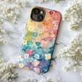 thumbnail image 4 of Pastel Floral Rainbow Gradient Phone Case, Colorful Flower Aesthetic Phone Protective Cover for iPhone 16 15 14 13 12 11 Pro Max Plus Mini, 4 of 5