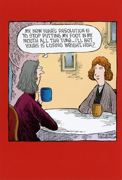 Nobleworks Foot In Mouth Dave Coverly Humorous / Funny New Year Card ...