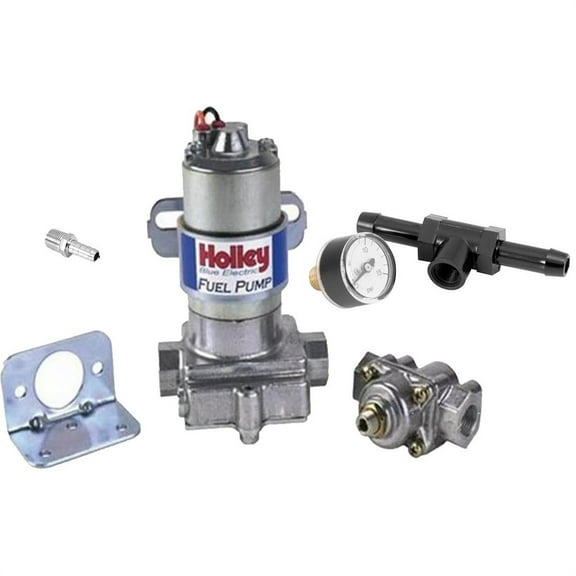 Holley 12-802-1 Blue Electric Fuel Pump/Press Gauge, 5945 Fitting