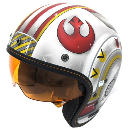 HJC IS-5 Star Wars X-Wing Fighter Pilot Helmet Flat Red (MC-1F) (White, Medium)