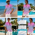 thumbnail image 4 of Whosucclay Pink Leopard Gradient Print Matching Hawaiian Holiday Outfit Set Men Button T-Shirts and Women Sleeveless Sundresses Dress 2026 Spring Long Midi Dress Travel Outfit, S, 4 of 7