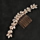 thumbnail image 3 of Nvzi Horquillas para el pelo de boda con flores para novias, peinetas con perlas de cristal, pinzas para el pelo, tocado, accesorios para el pelo de boda dorados, joyas - doradas, 3 of 4