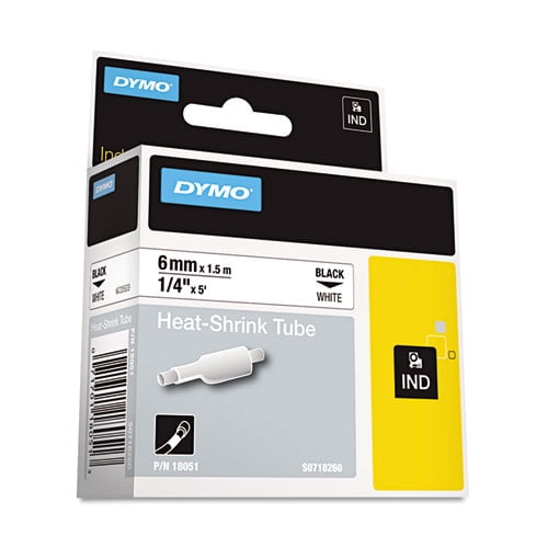 Rhino Heat Shrink Tubes Industrial Label Tape, 0.25 Rhino Heat Shrink Tubes Industrial Label Tape, 0.25