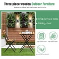 thumbnail image 2 of Dkelincs 3 Pieces Folding Patio Bistro Set Outdoor Furniture Sets with Table and 2 Chairs, Wood Portable Design, Nature, 2 of 8