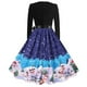 thumbnail image 4 of Vestidos de Navidad Para Mujer Vestido de Fiesta Vintage Con Estampado de Cuello en V de Manga Larga Odeerbi  ODB209213, 4 of 9