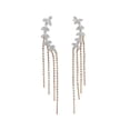 thumbnail image 1 of Pendientes colgantes de cristal con estilo para mujer, pendientes de fiesta, pendientes de cadena con forma de hoja, pendientes colgantes para boda, 1 of 5