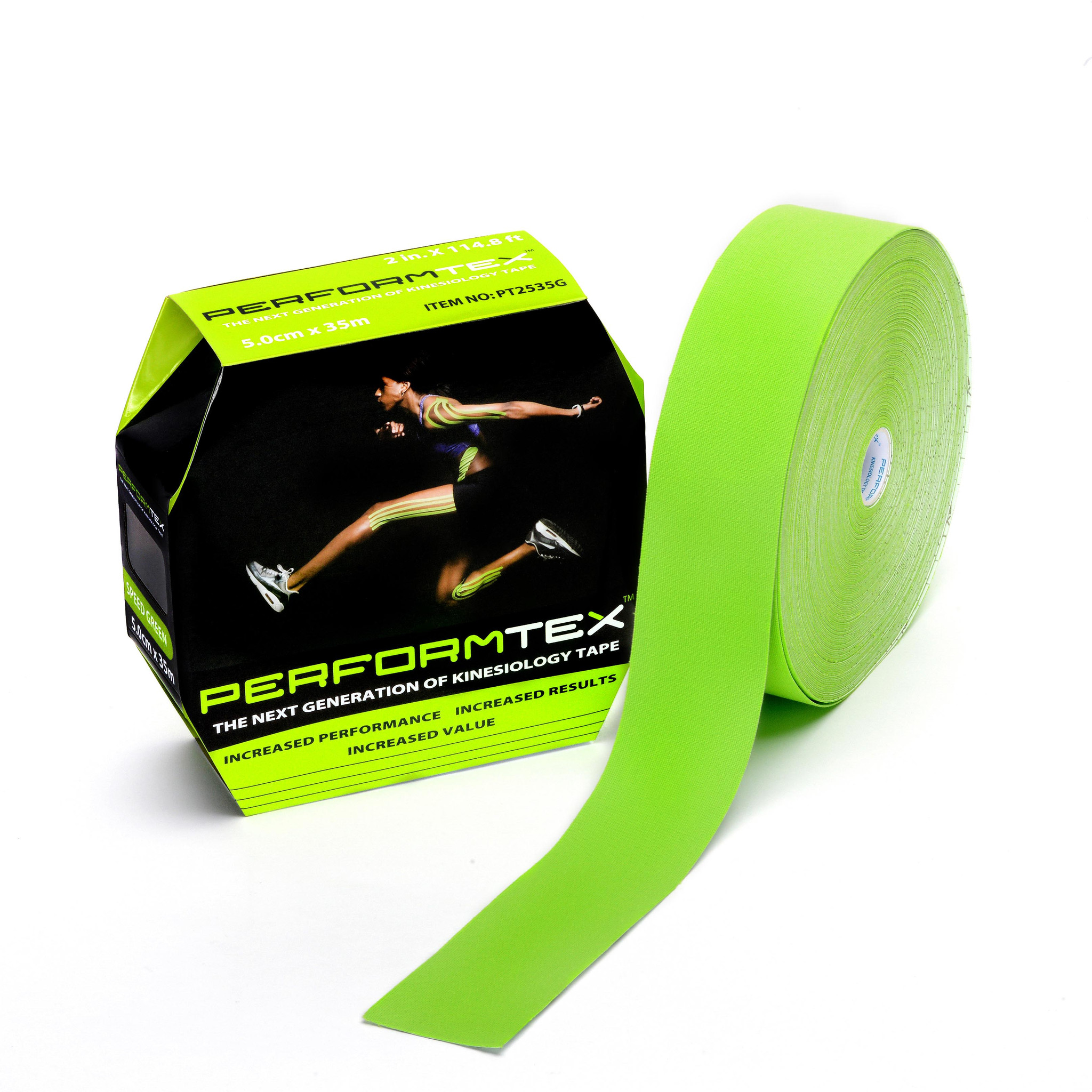 PerformTex Original Cotton Kinesiology Tape Speed Green / 35 Meter