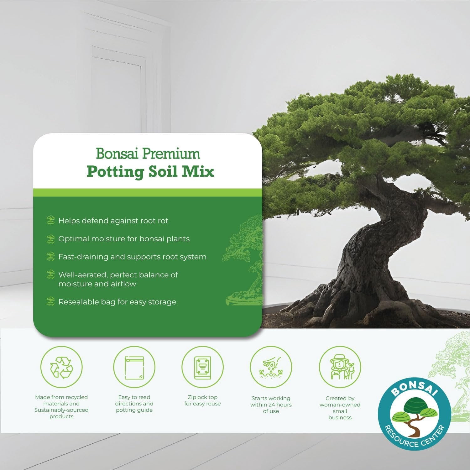 Bonsai Soil Mix, Ready to Use - Bonsai Potting Soil - Great Drainage, Soil - Soil Can Also Be Used for Succulent, Cactus, Money Tree - Akadama Soil - Pumice for Plants