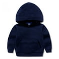 thumbnail image 4 of Virmaxy 18Months-8T Toddler Hooded Sweatshirt Boys Girls Solid Colour Long Sleeve Pullover Sweatshirt Hooded Fashion Cute Casual Sweatshirt Navy 4T, 4 of 4