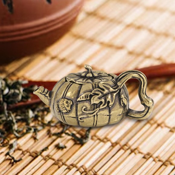 Elodie Brass Ornament Retro Mini Brass Teapot for Living Room Table Furniture