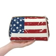 thumbnail image 4 of Naloa Vintage American Flag Leather Makeup Bag for Purse Travel, Portable Small Cosmetic Organizer for Women and Girls, Make up Bag with Zipper, 4 of 8