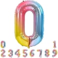 thumbnail image 1 of Globos de números, globos de helio Mylar de aluminio con números del 0 al 9, de 40 pulgadas, grandes, de arcoíris, para decoración de fiestas de cumpleaños y celebraciones., 1 of 5