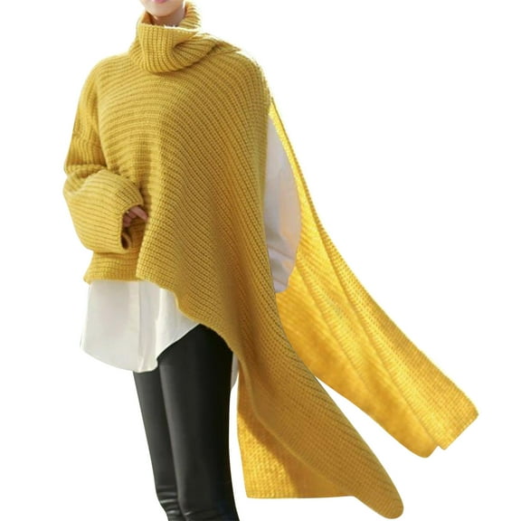 Ketyyh-chn99 Sweaters for Women Knitwear Autumn Winter Tops Pullover Turtleneck Sweaters Yellow,M