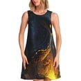 thumbnail image 1 of Fotbe Glowing Snake Dark Forest Vestido de Verano sin Mangas para Mujer – Vestido Midi Línea A, Estilo Camiseta Floral, Vestido Playero Casual y Fluido, 1 of 7