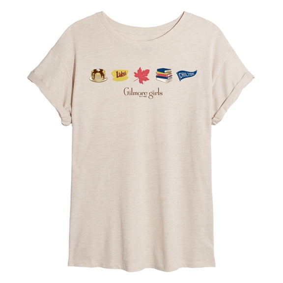 Gilmore Girls - Small Icons - Juniors Oversized Graphic T-Shirt