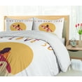 thumbnail image 5 of Ambesonne Graphic Beach Duvet Cover Set, Live Love Surf Girl, 2-Calking, Earth Yellow Beige, 5 of 7
