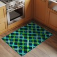 thumbnail image 2 of Ethic Texture Front Door Rugs 2x3 ft Green Blue Geometric Black Plaid Vintage Small Rug for Entryway Non Slip Washable Bathroom Door Mat Absorbent Floor Mat for Indoor Entrance, 2 of 9