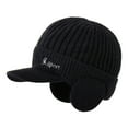 thumbnail image 2 of Winter Beanie w/Visor & Earflaps for Men Outdoor Winter Knitted Hat, 2 of 8