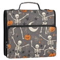 thumbnail image 5 of FORMRS Zipper Binder with Shoulder Strap 2-inch Ring 500 Sheet Capacity File Bag, Gray Halloween Skeleton, 5 of 5