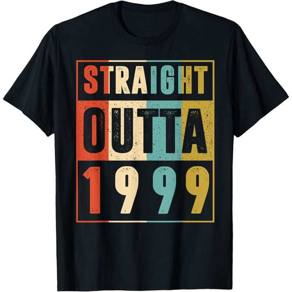 Straight Outta 1999 Vintage Graphic 23 Yrs Old 23rd Birthday T-Shirt men and women can wear, black, white, gifts