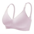 thumbnail image 2 of Xijirk Women Wireless Bra Seamless V Neck Adjustable Maternity Straps Soft Stretch for Nursing Daily Wear,Pink,M, 2 of 9