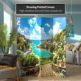 thumbnail image 2 of Oriental Furniture 6 ft. Tall Double Sided Coastal Village Canvas Room Divider, 2 of 6
