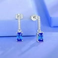 thumbnail image 2 of 14K Gold Earrings with Moissanite and Different Gemstones, Geometric Pattern, An Elegant Present for Her, 2 of 4