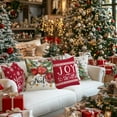thumbnail image 2 of Christmas Throw Pillow Covers 20x20 Inch Set of 4, Xmas Tree Balls Merry and Bright Joy to The World Red Winter Holiday Farmhouse Decorative Cushion Cases for Home Decoration G631-20, 2 of 5