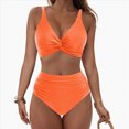 thumbnail image 2 of KPOPLK Bathing Suits for Women High Waisted Bikini Sets Two Piece Swimsuits Solid Bikini Swimwear(XXL,Orange), 2 of 9