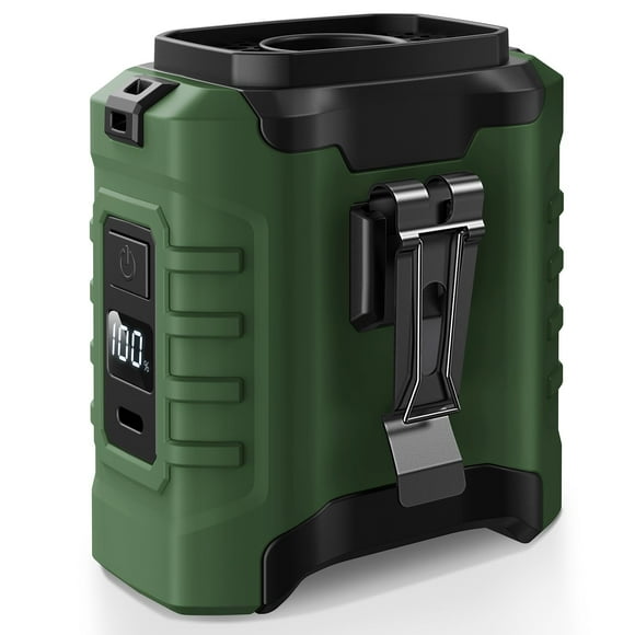 Ventilador de cintura portátil Buvizas 2025 de 10000 mAh con 5 velocidades, color verde