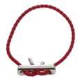 thumbnail image 4 of Pre-Owned Hermes Leather Silver 925 Red Bracelet 0093 HERMES (Good), 4 of 7
